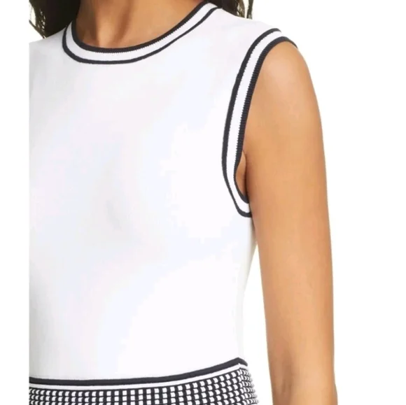 NWTCTed Baker US 16 white black cocktail STREACH Dress - Picture 11 of 15